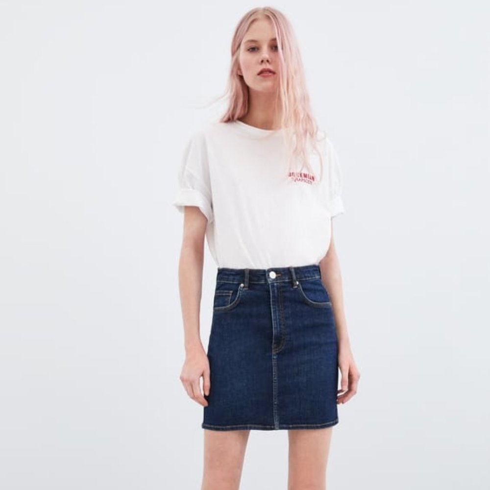 Zara Denim Jean Mini Skirt '90s Style